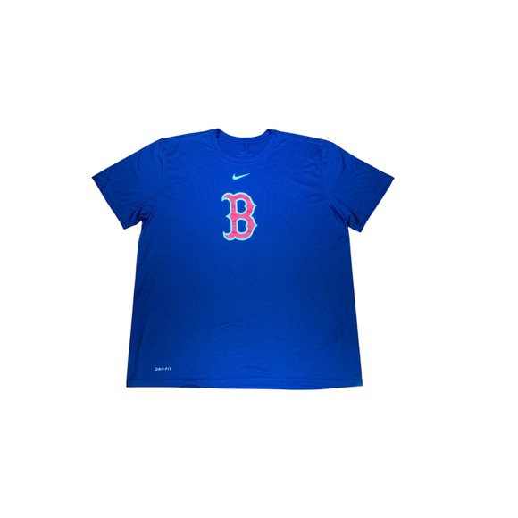 Nike Boston Red Sox Dri-FIT T-Shirt MLB Baseball Blue Mens - Picture 1 of 6